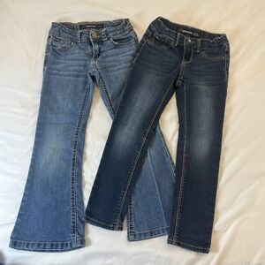 Jordache Flare Blue Jeans Adj Waist Stretch Girl's Size 6 Skinny‎